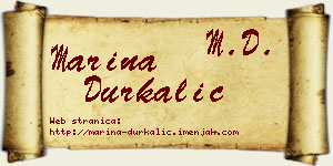 Marina Durkalić vizit kartica